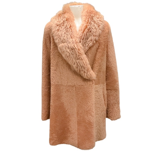Yves Salomon Jackets & Blazers - YVES SALOMON METEO PEACH LAMB SHEARLING COAT